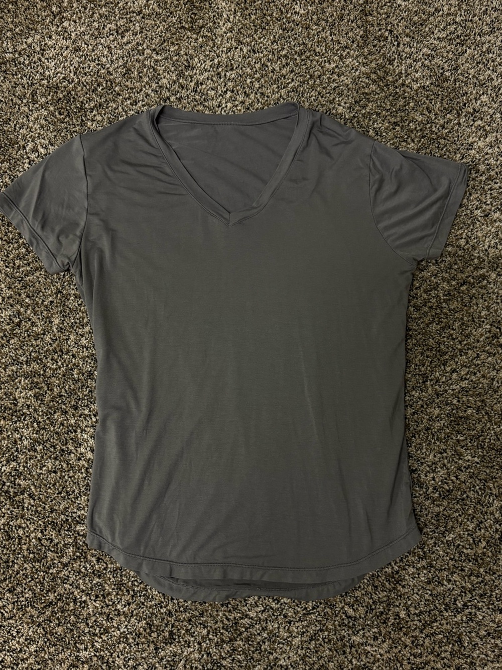 ZYIA Women's V-Neck Short Sleeve Tee - Charcoal